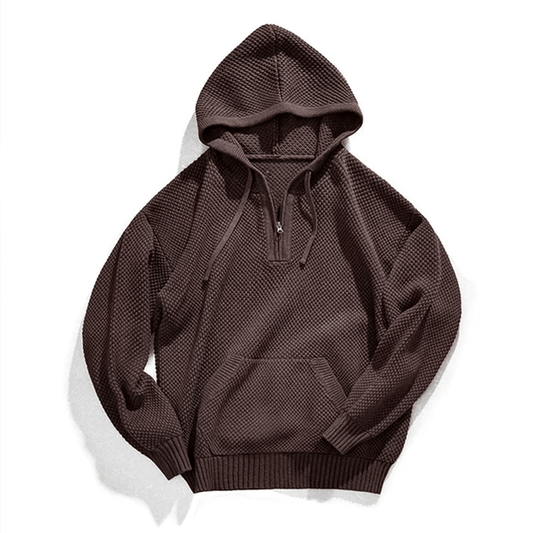 Rockfella Half-Zip Knitted Hoodie